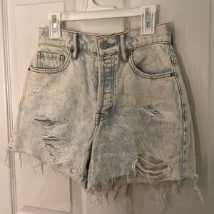 Pacsun Women’s High Rise White Washed Ripped Jean Shorts